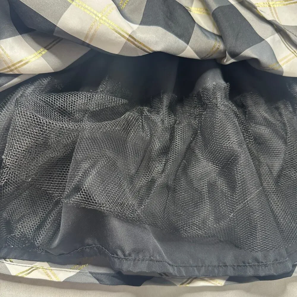 Baby Girl Plaid Party Dress 18M Black White Gold Bow Holiday Wedding Photos